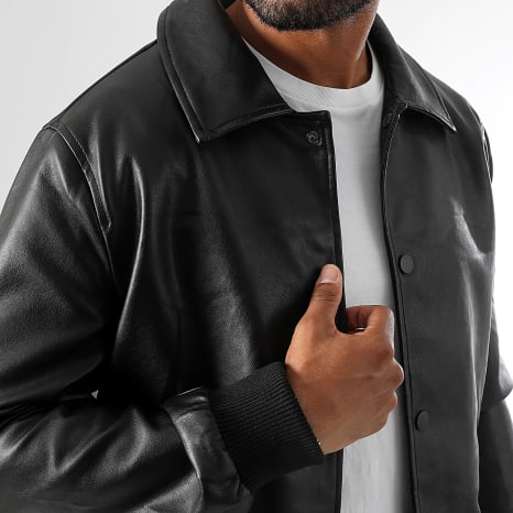 Essentials Project - Veste Simili Cuir 1162 Noir