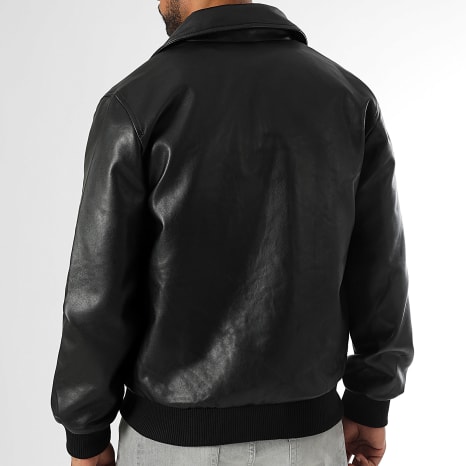 Essentials Project - Veste Simili Cuir 1162 Noir
