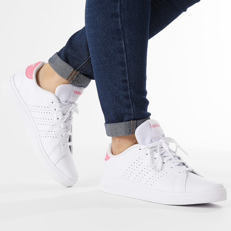 Adidas Performance - Zapatillas Mujer Advantage Base 2.0 J ID3886 Cloud White Bliss Pink Core Black