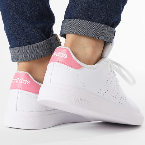 Adidas Performance - Zapatillas Mujer Advantage Base 2.0 J ID3886 Cloud White Bliss Pink Core Black