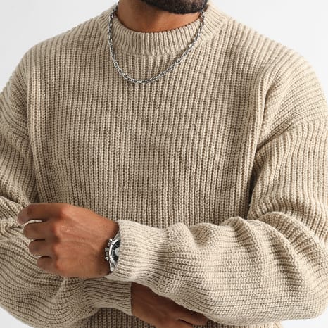 LBO - Jersey Ancho Cuello Redondo Punto Grueso 1362 Beige