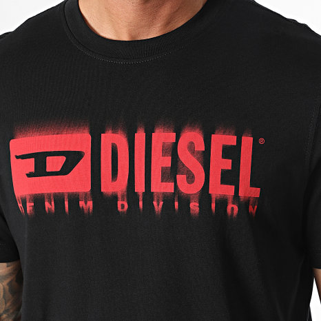 DIESEL tシャツ Diesel - Tee Shirt Adjust Q7 A15398-0GRAI Black - Ryses