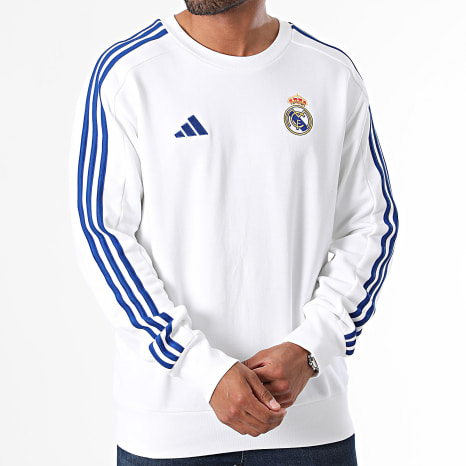 Adidas Sportswear - Sweat Crewneck A Bandes Real Madrid IT3800 Blanc