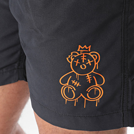 Sale Môme Paris - Short De Bain Nounours King Noir Orange