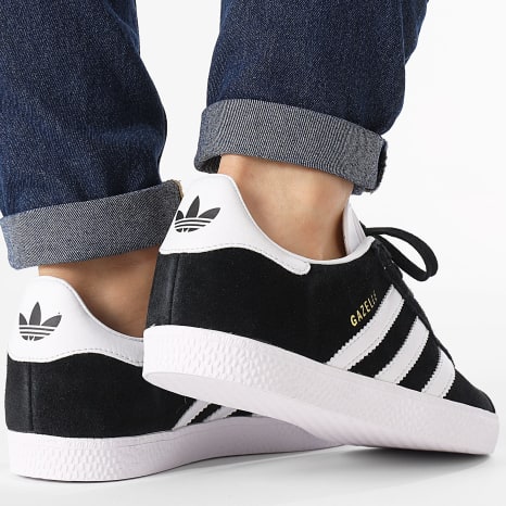Adidas Originals - Gazelle J Zapatillas Mujer BB2502 Core Negro Calzado Blanco Oro Metálico