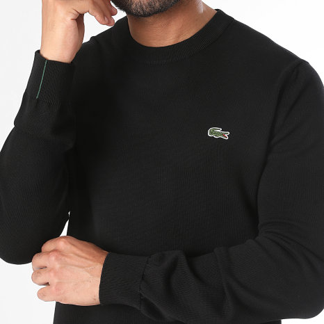 Lacoste - Jersey Logo Bordado Cocodrilo Corte Regular Negro