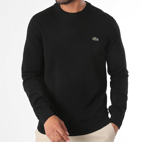 Lacoste - Jersey Logo Bordado Cocodrilo Corte Regular Negro