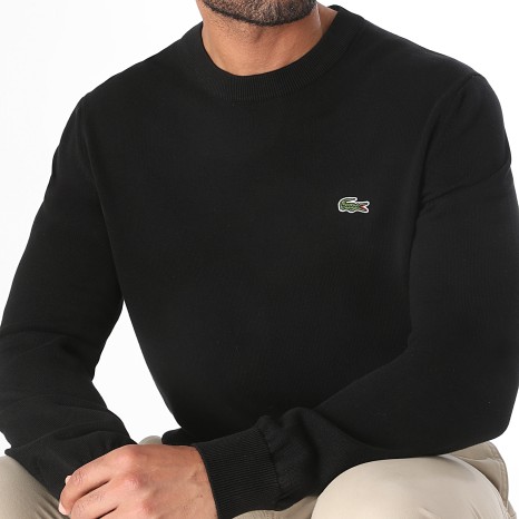Lacoste - Jersey Logo Bordado Cocodrilo Corte Regular Negro