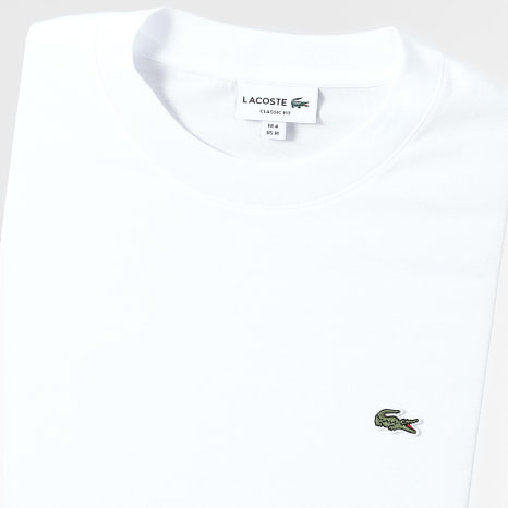 Lacoste - Tee Shirt Logo Brodé Crocodile Classic Fit Blanc