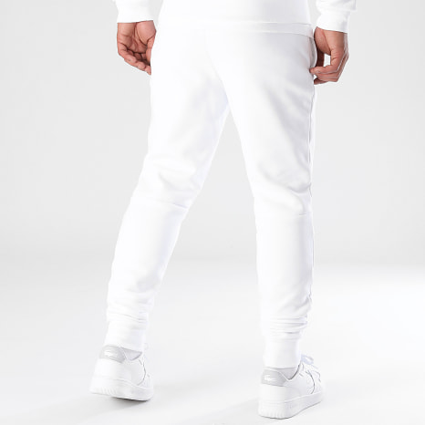 Lacoste - Pantalón de chándal blanco con logotipo bordado de cocodrilo