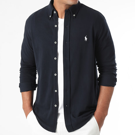 Polo Ralph Lauren - Chemise Manches Longues Original Player Bleu Marine