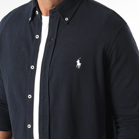 Polo Ralph Lauren - Chemise Manches Longues Original Player Bleu Marine