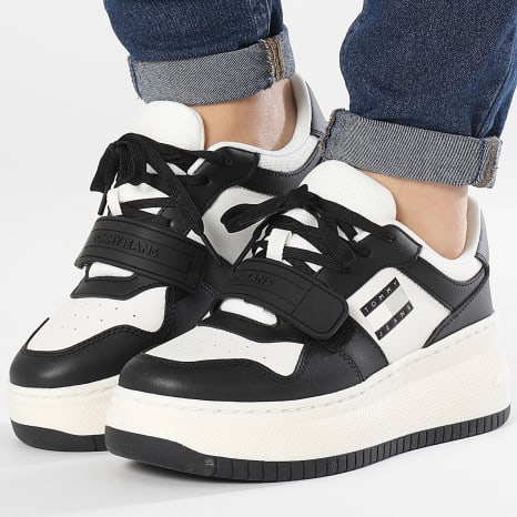 Tommy Jeans - Zapatillas Retro Flatform Velcro 2573 Negro Mujer