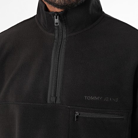 Tommy Jeans - Classic 1/4 Zip Sudadera polar 0506 Negro