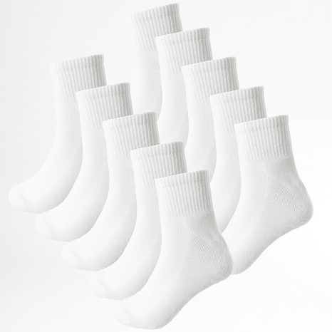 LBO - Set van 10 paar kwart sokken 0027 Wit