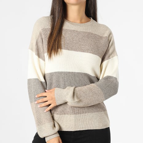 Only - Pull Femme Latia Beige Marron Only - Pull Femme Latia Beige Marron
