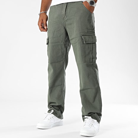 Frilivin - Caqui Verde Regular Fit Jean Cargo Pantalones