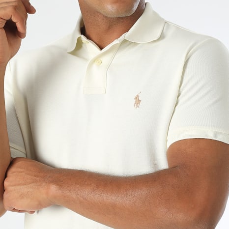 Polo Ralph Lauren - Polo Manches Courtes Custom Slim Original Player Beige Clair