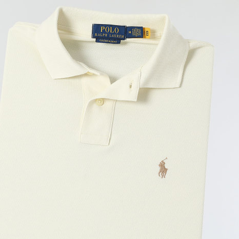 Polo Ralph Lauren - Polo Manches Courtes Custom Slim Original Player Beige Clair