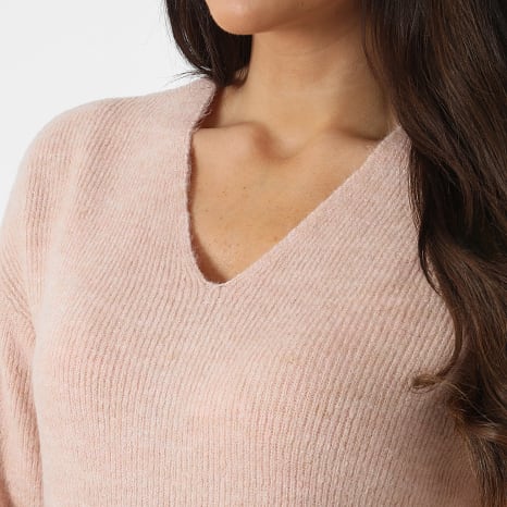 Classic Series - Pull Femme Col V Lefile Rose
