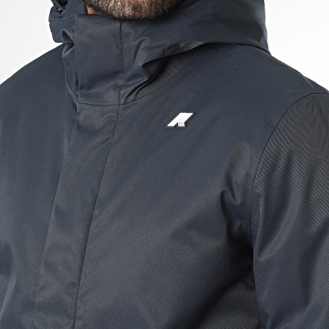 K-Way - Veste Zippée Capuche Jacko Twill Marmotta K8133DW Bleu Marine