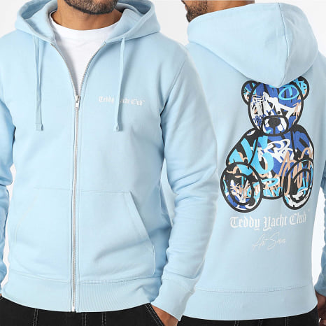 Teddy Yacht Club - Sweat Zippé Capuche Art Series Blue Bleu Clair