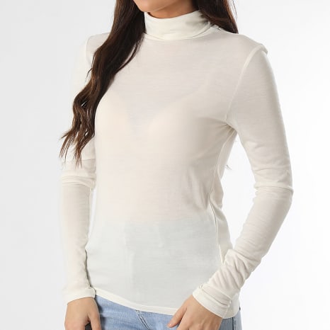 Only - Tee Shirt Manches Longues Femme Suma Woolblend Beige