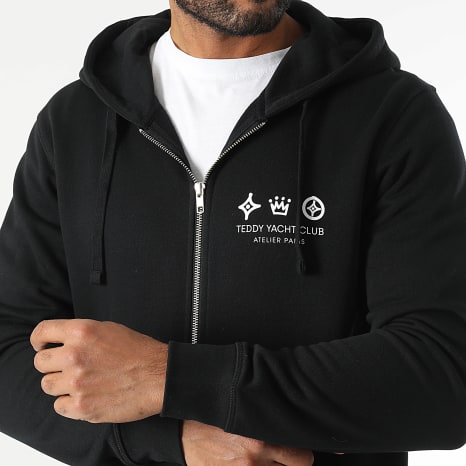 Teddy Yacht Club - Atelier Paris Hooded Zip Sweatshirt Zwart Wit