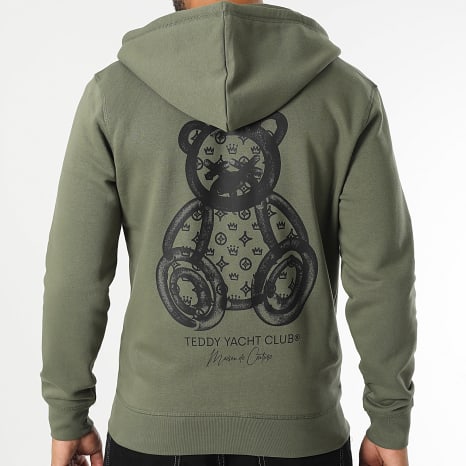 Teddy Yacht Club - Maison De Couture Rush Hooded Zipped Sweatshirt Khaki Green Black