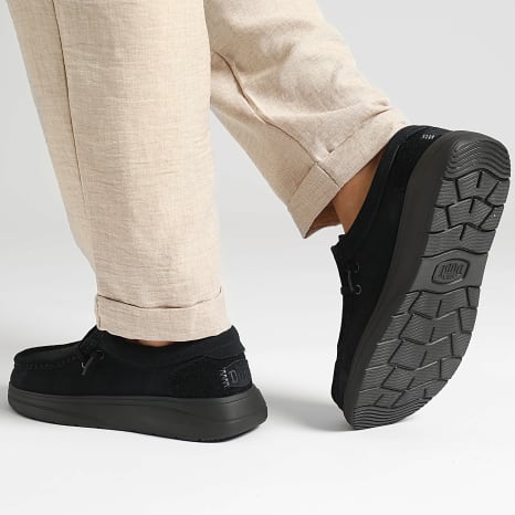 Hey Dude - Mocasines Wally Comf Suede Negro