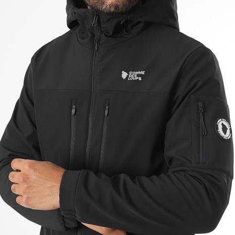 Comme Des Loups - Neo Black Hooded Zip Jacket