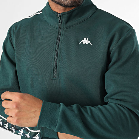 Classic Series - Sweat Col Zippé Banda 351K3TW Vert Bouteille
