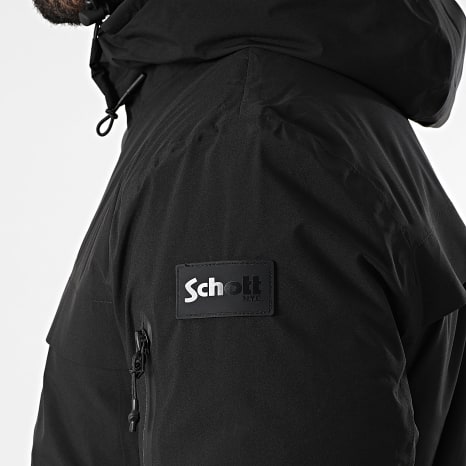 Schott NYC - Emmett Chaqueta negra con capucha y cremallera