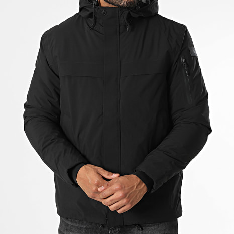 Schott NYC - Emmett Chaqueta negra con capucha y cremallera