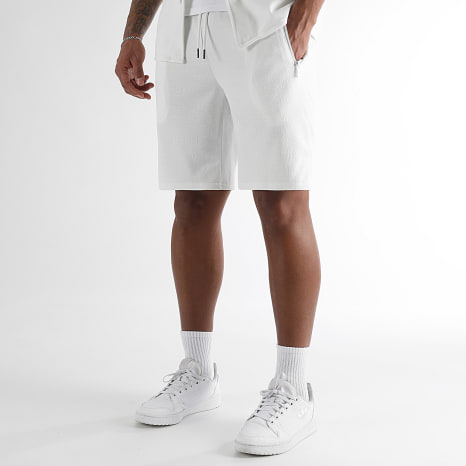 LBO - Ensemble Chemise Manches Courtes Et Short Jogging Canvas 0274 Blanc