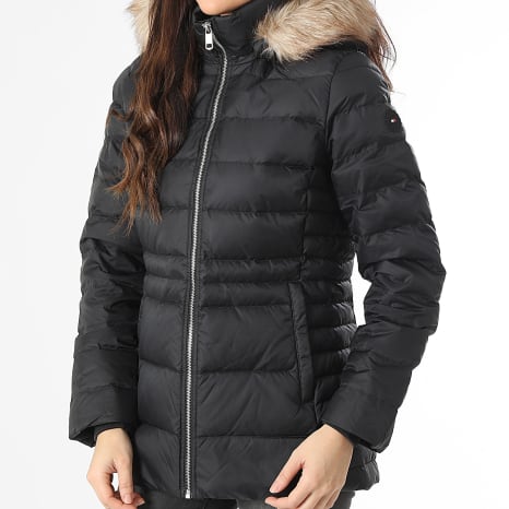 Tommy Hilfiger - Consolador con capucha de piel Tyra Down 2741 Negro para mujer