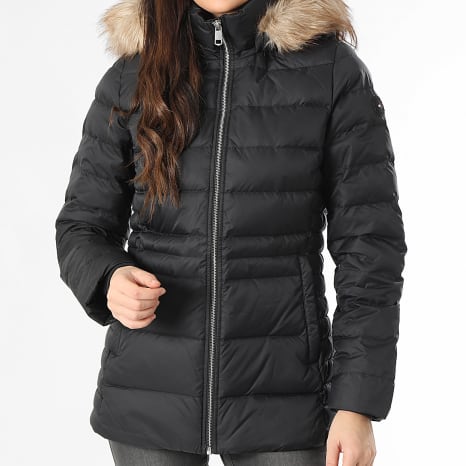 Tommy Hilfiger - Consolador con capucha de piel Tyra Down 2741 Negro para mujer