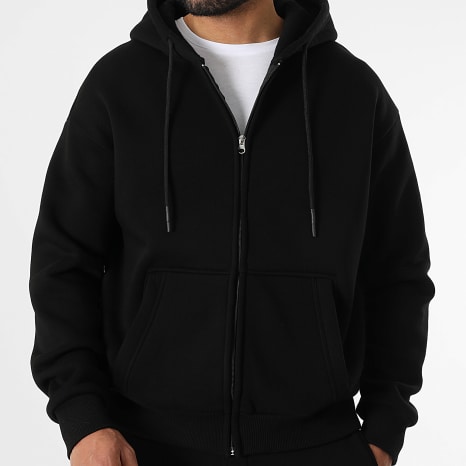 LBO - Conjunto Sudadera con Capucha Cremallera y Pantalón Chándal 3631 Negro