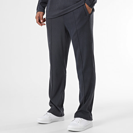 Classic Series - Conjunto de polo de manga larga y pantalón gris carbón