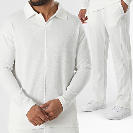 Classic Series - Poloshirt en broek met lange mouwen Wit