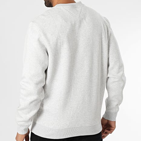 Tommy Jeans - Sweat Crewneck Regular Fit Flag 0741 Gris Clair Chiné