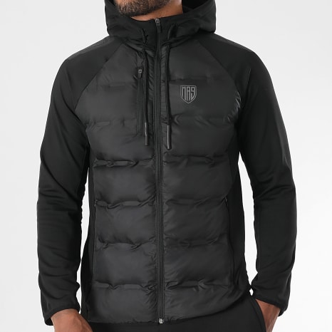 MA9 Mafia Nueve - Zwarte Reflecterende Jas met Capuchon en Joggingbroek Set