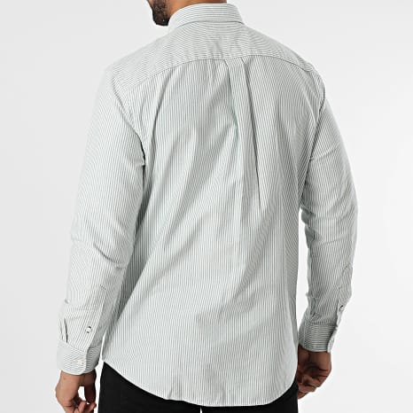 Tommy Hilfiger - Heritage Oxford Stripe Camisa Manga Larga 6238 Verde Blanco