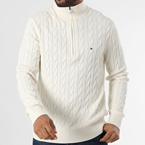 Tommy Hilfiger - Pull Classic Cable Zip 6532 Beige