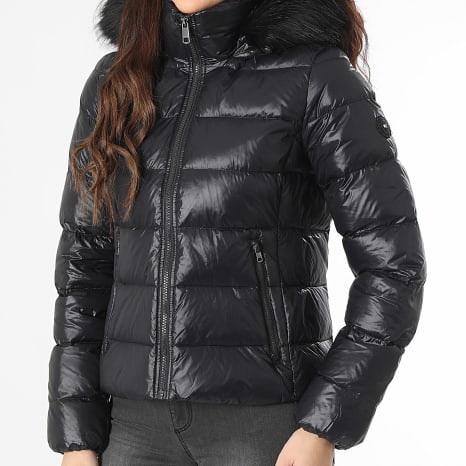 Tommy Hilfiger - Abrigo con capucha de mujer Gloss Down Tyra 3520 Negro