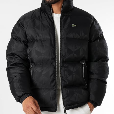 Lacoste - Logo Embroidered Crocodile Down Jacket Black - Ryses