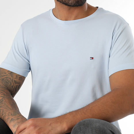 Tommy Hilfiger - Tee Shirt Slim Stretch 0800 Bleu Clair
