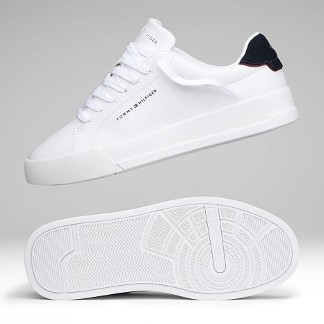 Tommy Hilfiger - Baskets Court Leather Detail Essential 5367 White Desert Sky
