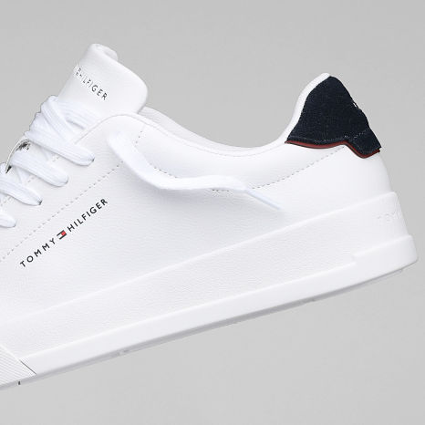 Tommy Hilfiger - Baskets Court Leather Detail Essential 5367 White Desert Sky