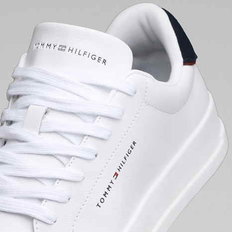 Tommy Hilfiger - Baskets Court Leather Detail Essential 5367 White Desert Sky
